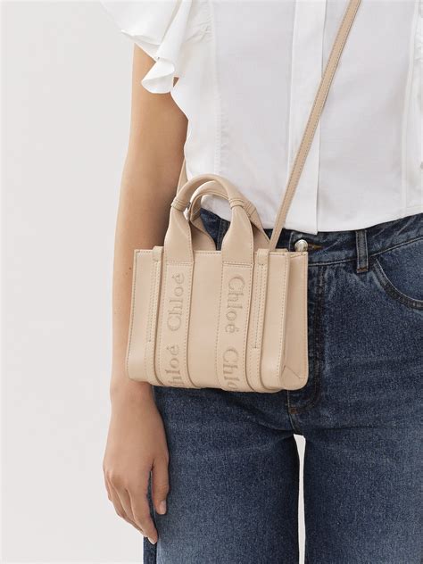 chloe mini c|chloe mini woody tote bag.